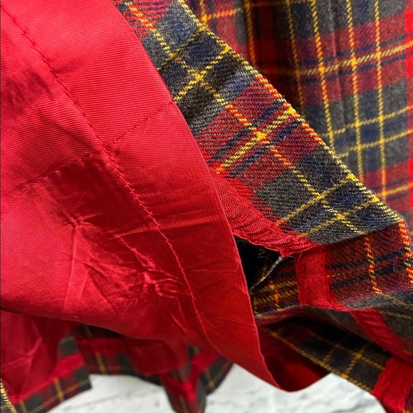 Nordstrom Corbin Ltd Vintage Grey Red Pleated Plaid Skirt Sz 12 Academia Holiday - Picture 10 of 16